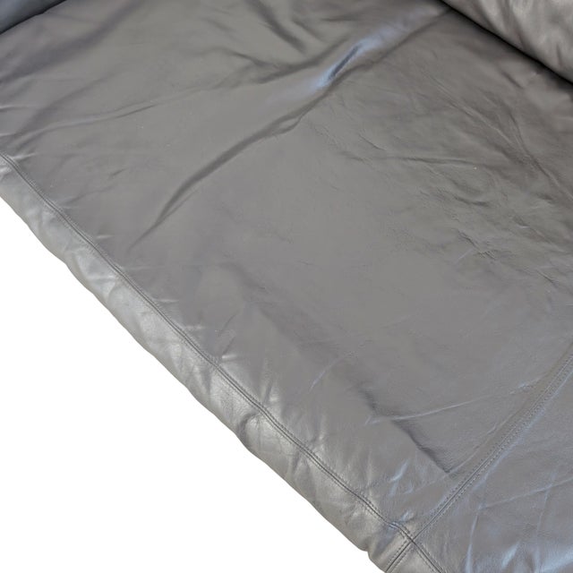 Black Leather Brigadier Three-Seater High-Back Chair by Cini Boeri for Knoll For Sale - Image 10 of 13