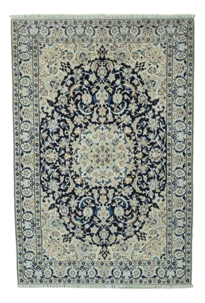 Hand-Knotted Oriental Rug with Silk