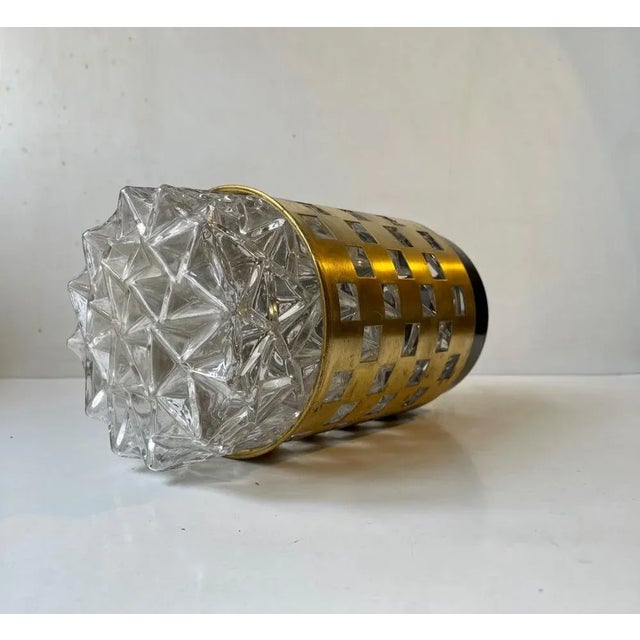 Mid-Century Modern Mid-Century Glass and Brass Pendant Lamp from Bünte & Remmler, 1960s For Sale - Image 3 of 7