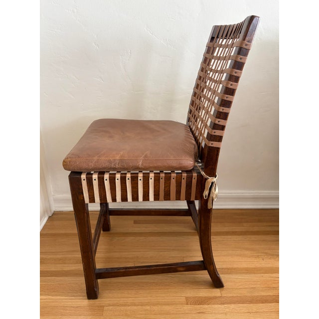 Vintage Woven Leather and Wood Counter Stool For Sale In Los Angeles - Image 6 of 16