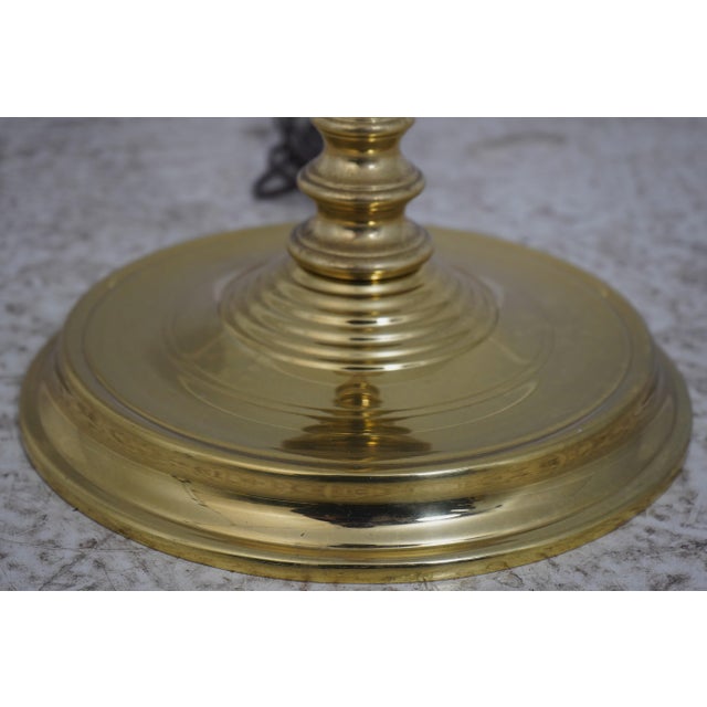 Virginia Metalcrafters Brass Candlestick Floor Lamp For Sale - Image 9 of 11