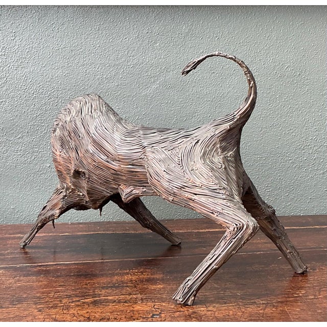 Vintage Metal Abstract Bull Sculpture For Sale In West Palm - Image 6 of 16