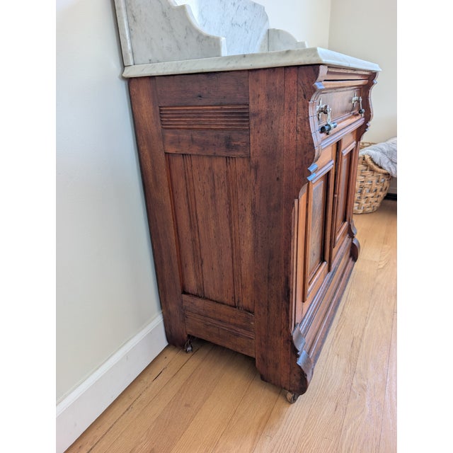 Late 1800's Victorian Marbletop Eastlake Washstand For Sale - Image 10 of 18
