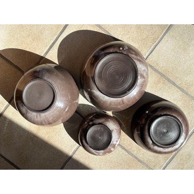Boho Chic Handmade Studio Ceramic Bowls from Serocka, Germany, 1970s, Set of 4 For Sale - Image 3 of 11