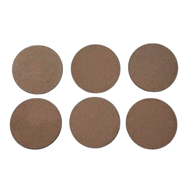 Late 20th Century 6 VTG 5 Kings & 1 Queen Coasters Trivets Henry VIII Wood Cork 8.5” Distressed. For Sale - Image 5 of 6