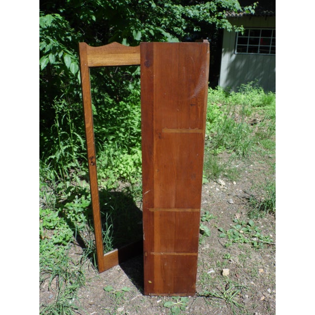 Antique Solid Oak Glass Front Chimney Cabinet Bookcase Display Case Cupboard For Sale - Image 11 of 12