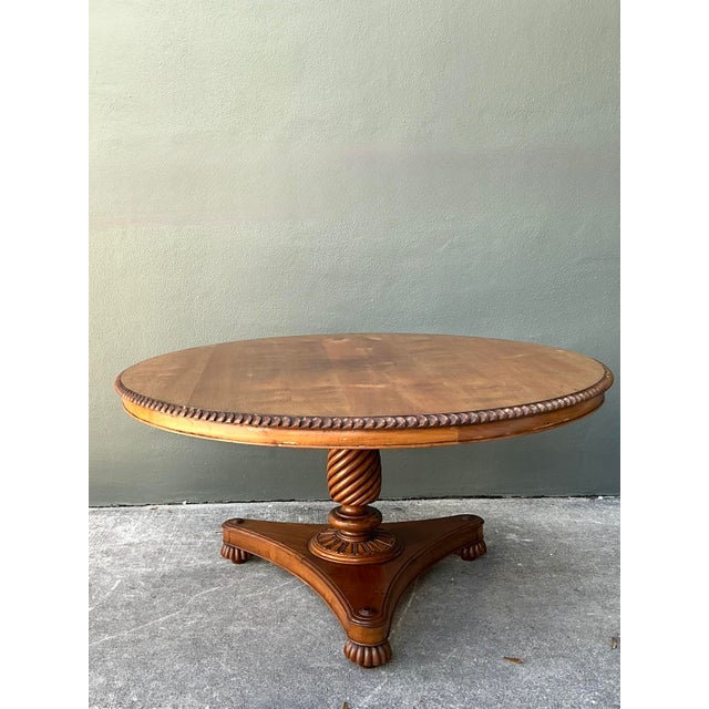 Vintage Turned Wood Dining Table For Sale In West Palm - Image 6 of 12