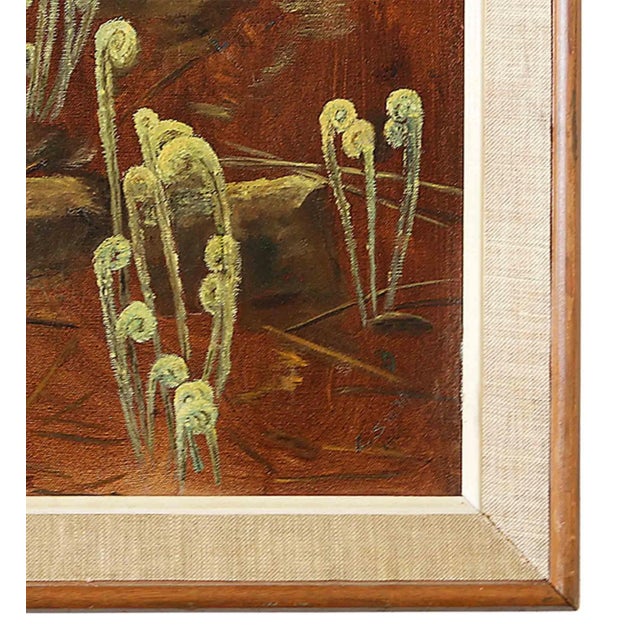 Traditional Vintage Painting - Fiddlehead in the Forest For Sale - Image 3 of 9