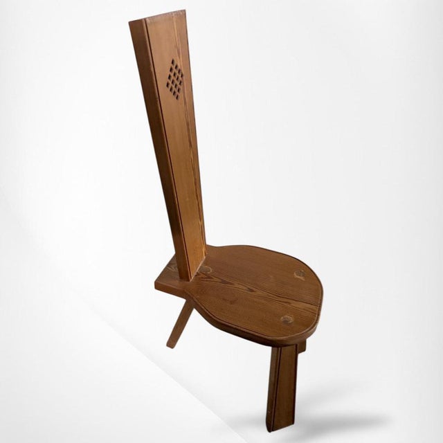 Brutalist Spinning Chair in Oak For Sale - Image 6 of 8