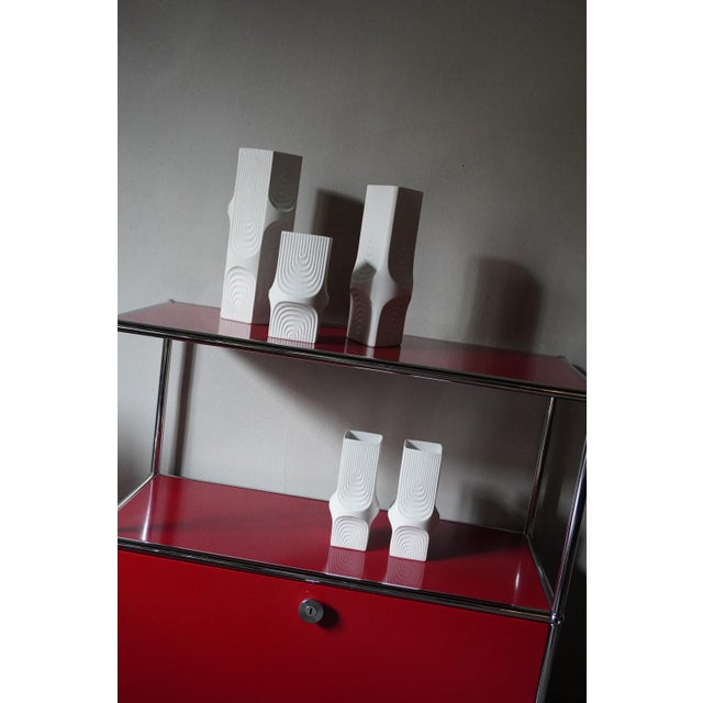 Vintage German Vases in Biscuit Porcelain from AK Kaiser, 1960s, Set of 5 For Sale - Image 3 of 11