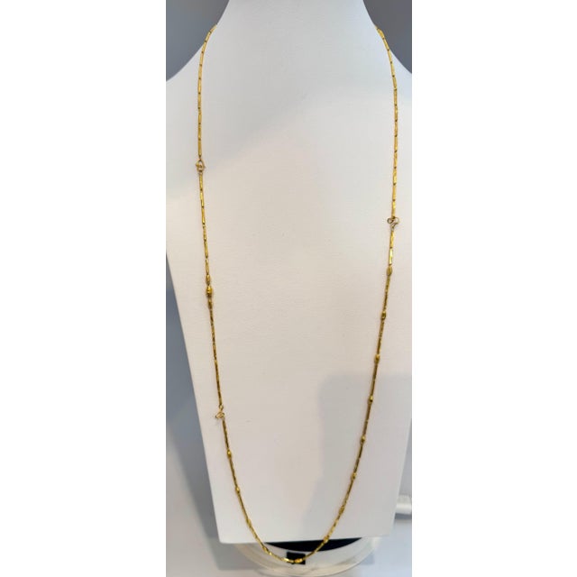 6.6 Gm Pure 22 Karat Yellow Gold Handmade Chain + Bracelet , 37 " Long For Sale In New York - Image 6 of 8