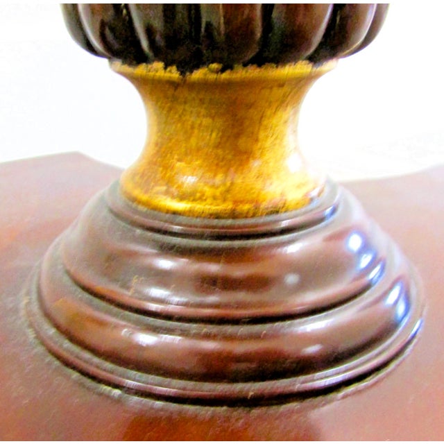 Brown 1990s Maitland-Smith Empire Pedestal Based Inlaid Marquetry Top Occasional Table For Sale - Image 8 of 11