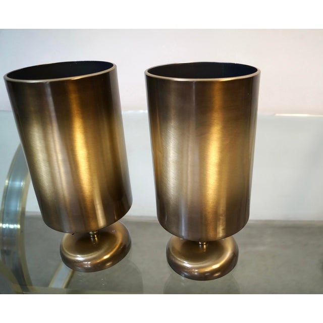 1950’s Mid-Century Modern Aluminum Brass Sconces - A Pair For Sale In Los Angeles - Image 6 of 12