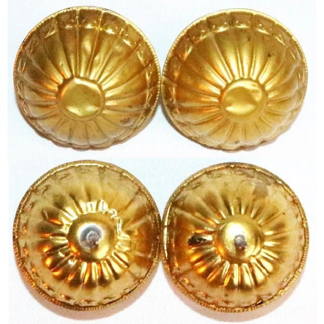 Antique Brass Curtain Hanging: Hollow Ball Finials, Brackets, Rings & Hooks Set - 62 Piece Set For Sale - Image 4 of 10