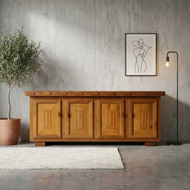 Wood Spanish Pine Sideboard, 1960s For Sale - Image 7 of 11