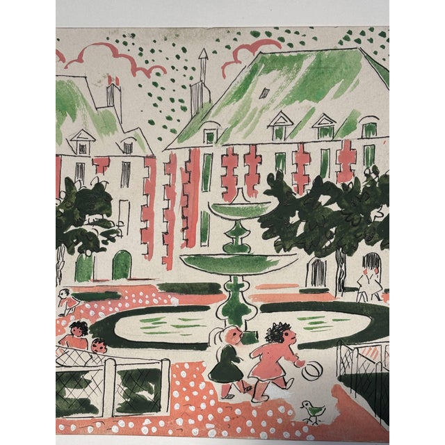 Thérèse Hummel, Place Des Vosges, 20th Century, Watercolor For Sale - Image 9 of 11