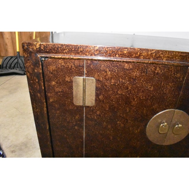 John Stuart Mid Century Hollywood Regency Faux Tortoise Credenza For Sale - Image 10 of 14