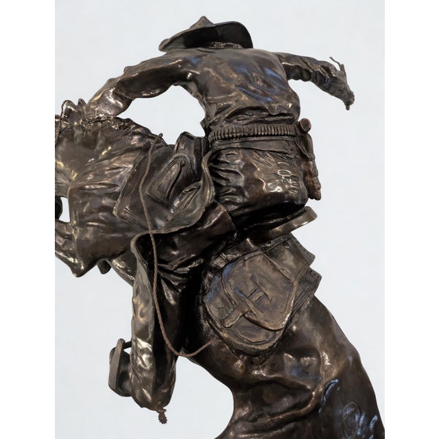 1940s Limited-Edition (38/100) Bronze Sculpture: "Bronco Buster" by Frederic Remington For Sale - Image 11 of 14