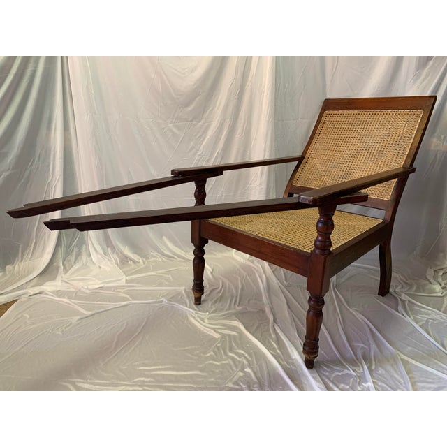 Wood Vintage Reproduction 18th Century Style Caned Planter’s Chair For Sale - Image 7 of 12
