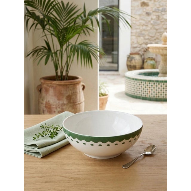 Forest Green Anthropologie X Fern & Co. Palm Tree Stoneware Small Bowl For Sale - Image 8 of 12