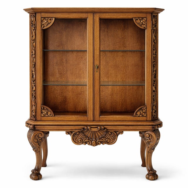 This is a truly beautiful quarter sawn oak (also known as tiger oak) china cabinet / hutch / bookcase with superior...