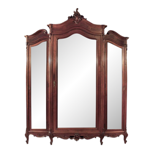 Antique French Walnut Three Door Armoire
