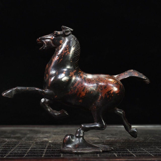 1980s Bronze Galloping Horse Desk Sculpture, Flying Swallow Motif For Sale - Image 5 of 9
