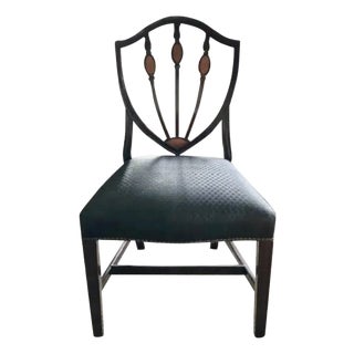 Antique American Federal Shield Back Chair With Inlaid Marquetry and Nailheads For Sale