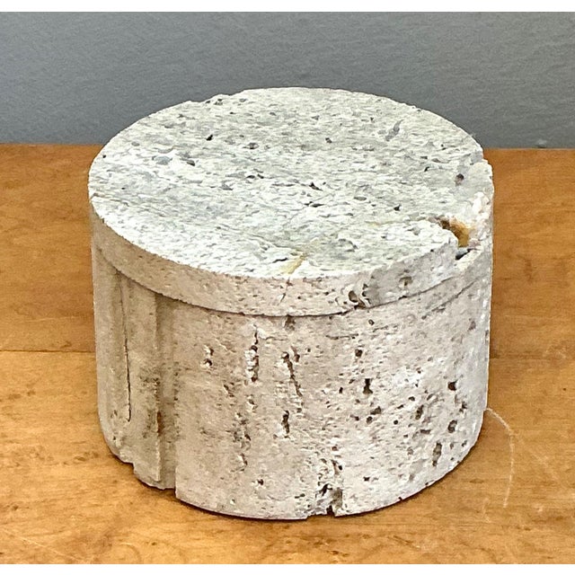 Late 20th Century Vintage Italian Coquina Stone Box For Sale - Image 5 of 12