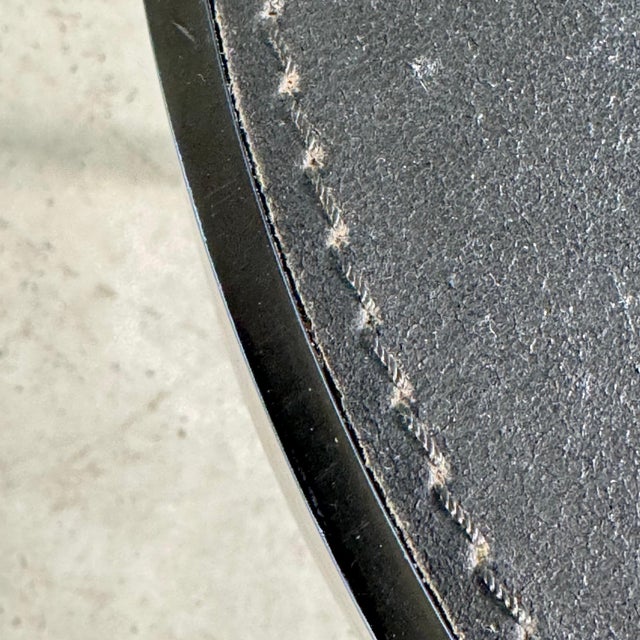 Brighella Stools/Side Tables attributed to Zanotta in Black Leather, 1980s, Set of 2 For Sale - Image 12 of 17