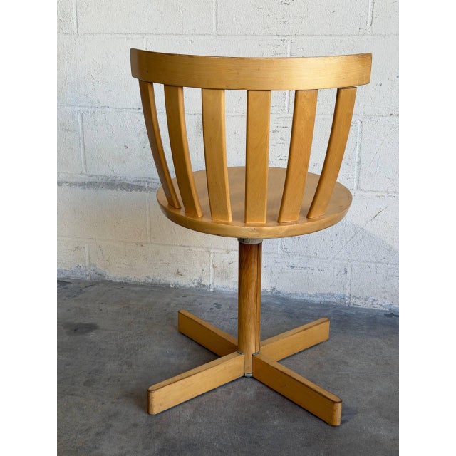 Mid-Century Modern Mid 20th Century Edsbyverken Beechwood Swivel Chair Mid-Century Modern For Sale - Image 3 of 9