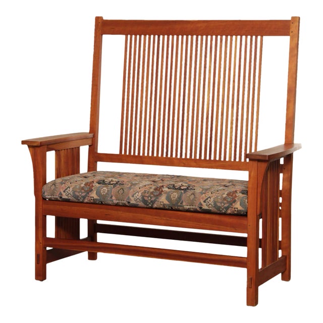 Stickley Mission Collection Cherry Spindle Settee For Sale