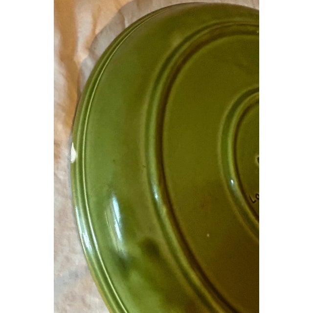 Mid 20th Century 1960 Green French Cheese and Bread Round Plate Serving Platters by Los Angeles Potteries For Sale - Image 5 of 8