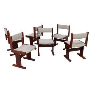 Danish Brutalist Rosewood Dining Chairs from Gangsø Møbler, 1970s, Set of 6 For Sale