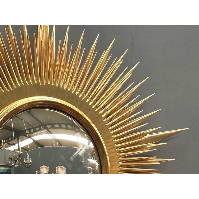 Large Gold Gilt Convex Sunburst Mirror For Sale - Image 10 of 12