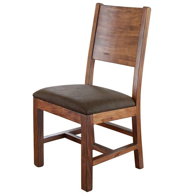 Rustic Granville Parota Solid Back Dining Chair #865 For Sale - Image 3 of 3