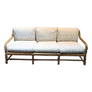 Vintage McGuire Bamboo Twist Couch For Sale