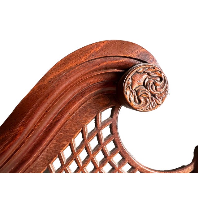 Chippendale Solid Cherry Wood Chippendale Wall Mirror Made in North Carolina by Kincaid in 2001 For Sale - Image 3 of 5