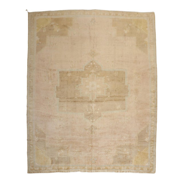 Vintage Geometric Turkish Room Size Rug For Sale