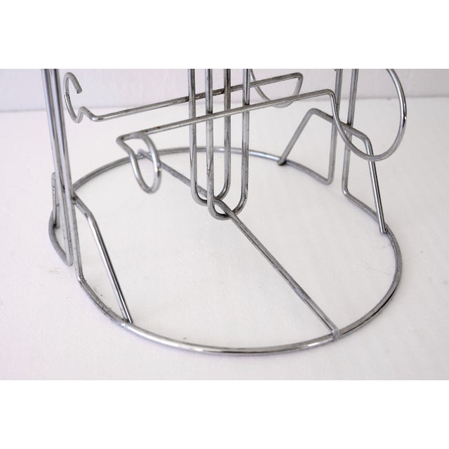 Vintage Postmodern Stainless Steel 16-Bottle Wine Rack Tower For Sale - Image 11 of 12