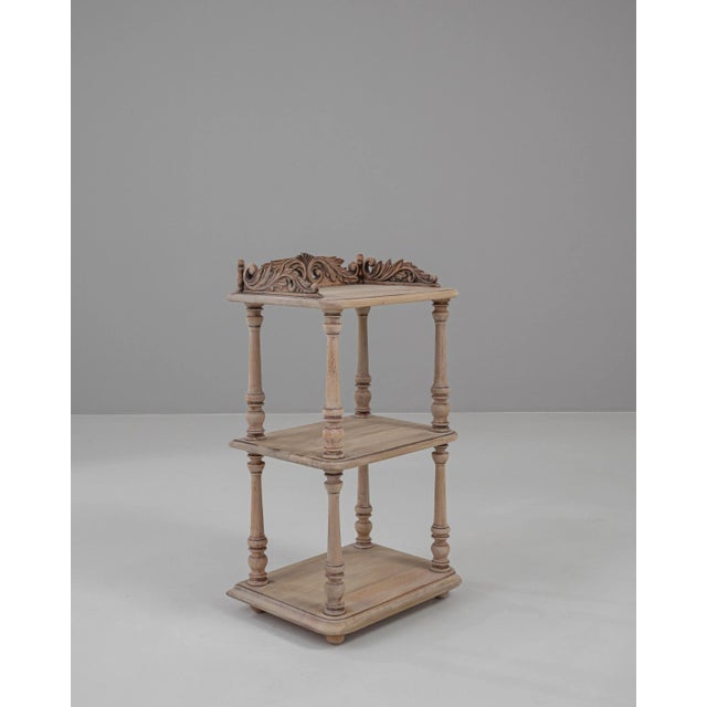 Wood 19th Century French Bleached Oak Bedside Table For Sale - Image 7 of 12