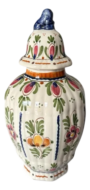 Small Delft Ginger Jar With Foo Lion 1950