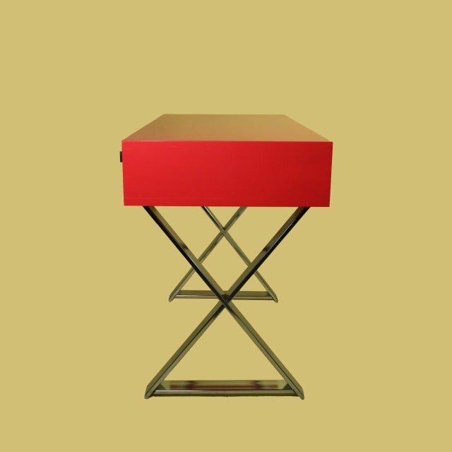 Mid Century Modern X Desk For Sale - Image 4 of 4