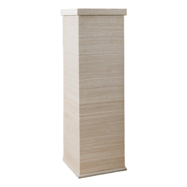 Bessette Grasscloth Pedestal, Ecru For Sale