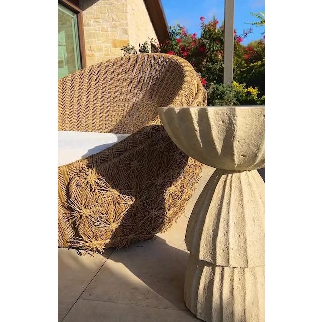 Set of Arteriors Home Florian Outdoor Swivel Lounge Chairs Retail $5200 Ea For Sale - Image 13 of 16