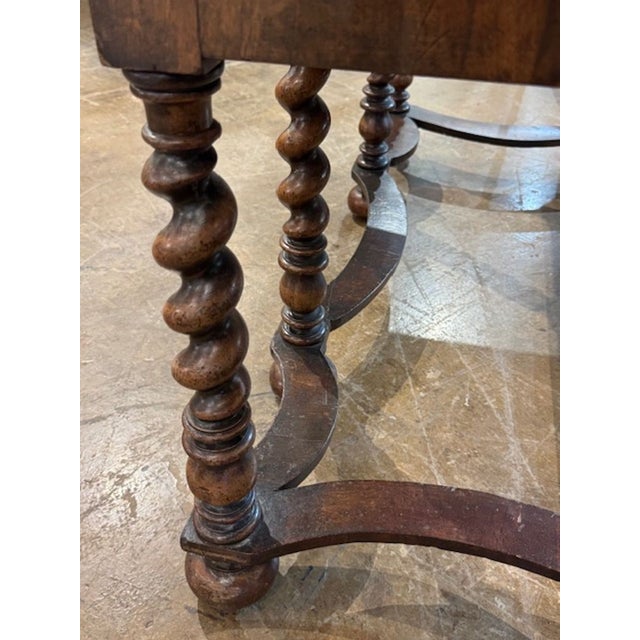 Traditional 19th Century Walnut Italian Writing Desk With Marquetry Inlay For Sale - Image 3 of 8