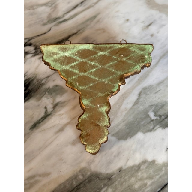 Sculpture Materials Vintage Petite Gold Gilt Finish Wall Sconce Shelf For Sale - Image 7 of 10