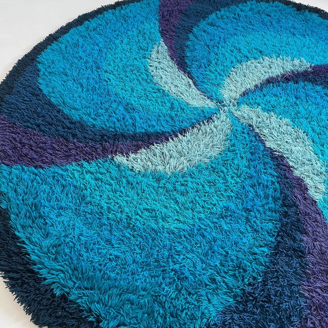 Extra Large Scandinavian High Pile Rya Rug by Ege Taepper, 1970s For Sale - Image 6 of 18