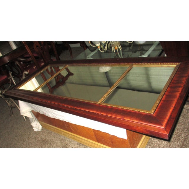 Antique French Empire Mahogany & Gold Interior Mantle Mirror For Sale - Image 9 of 12