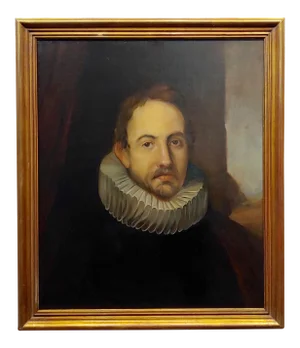 18th Century Portrait of a Spanish Gentleman With a Ruff Collar-Oil Painting